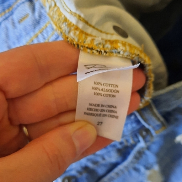 Rails Denim Button Down Distressed Daisy Shorts 27 - Picture 4 of 7